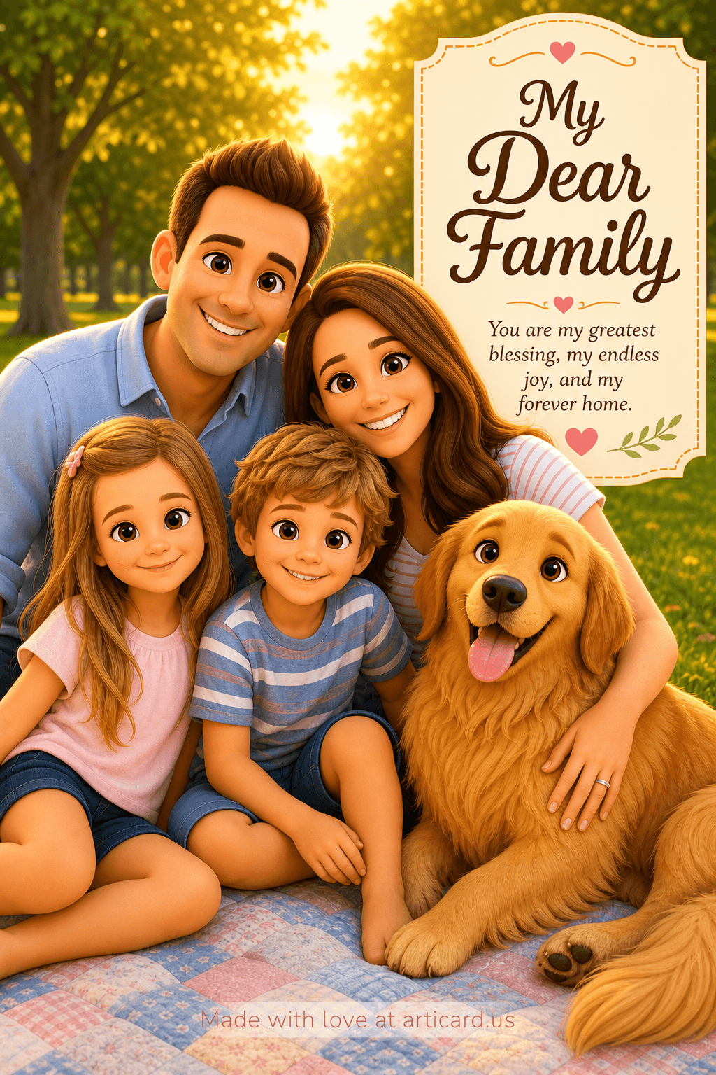 Sample Cute 3D Animation greeting card
